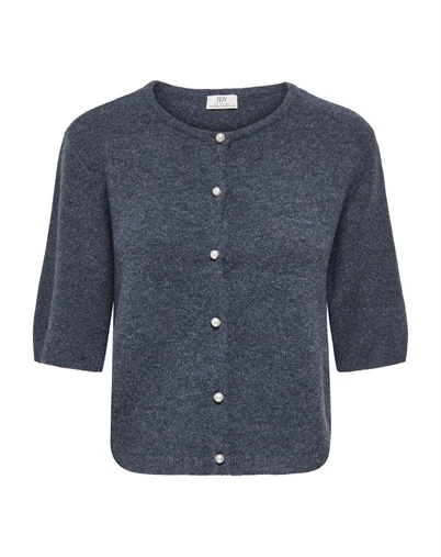 JDY - JDYRue Life Pearl Cardigan - Total Eclipse/Melange